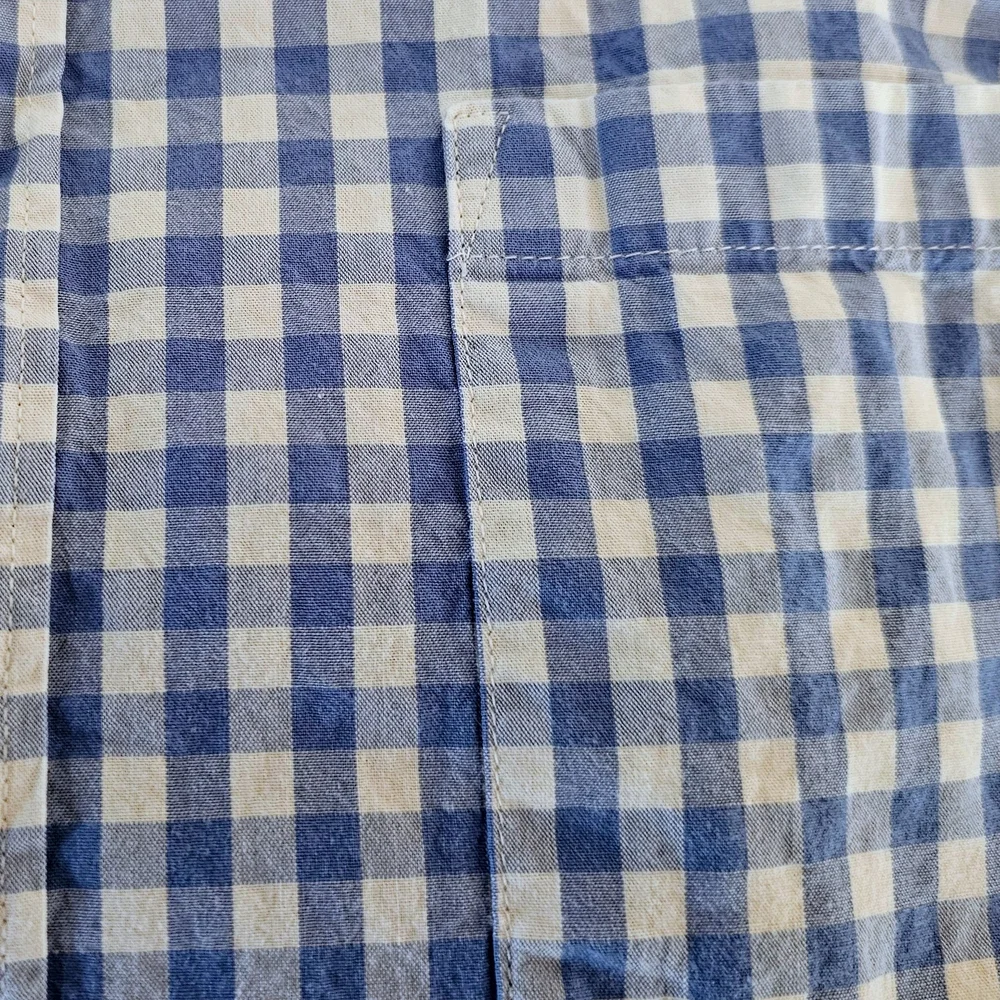 J.Crew Slim Fit Gingham Button Down Shirt Men’s XXL Blue White Preppy Casual